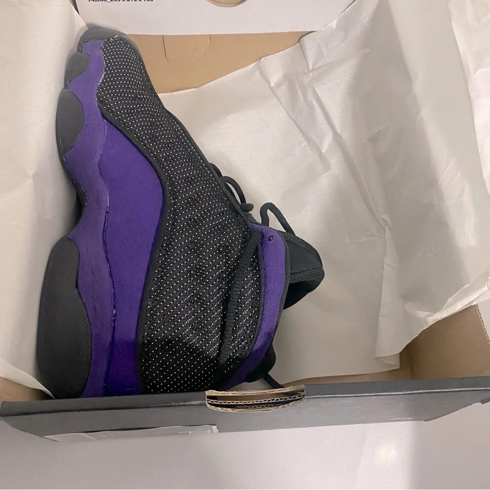 Jordan Air 13 Retro GS Black Court Purple Size 4.5Y/Womens 6 884129-015 NWB